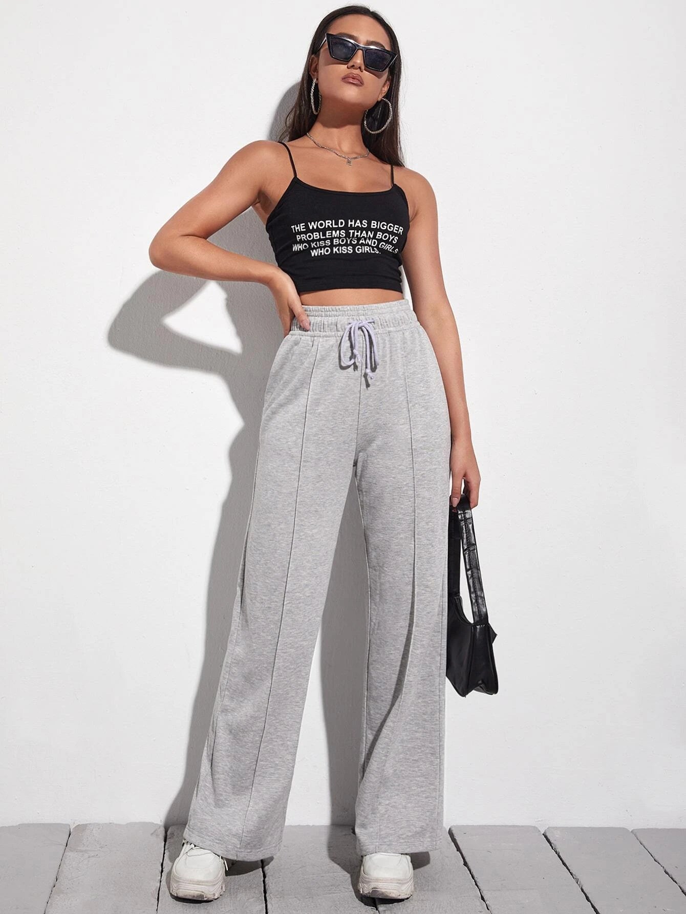 Grey Wide leg lower
