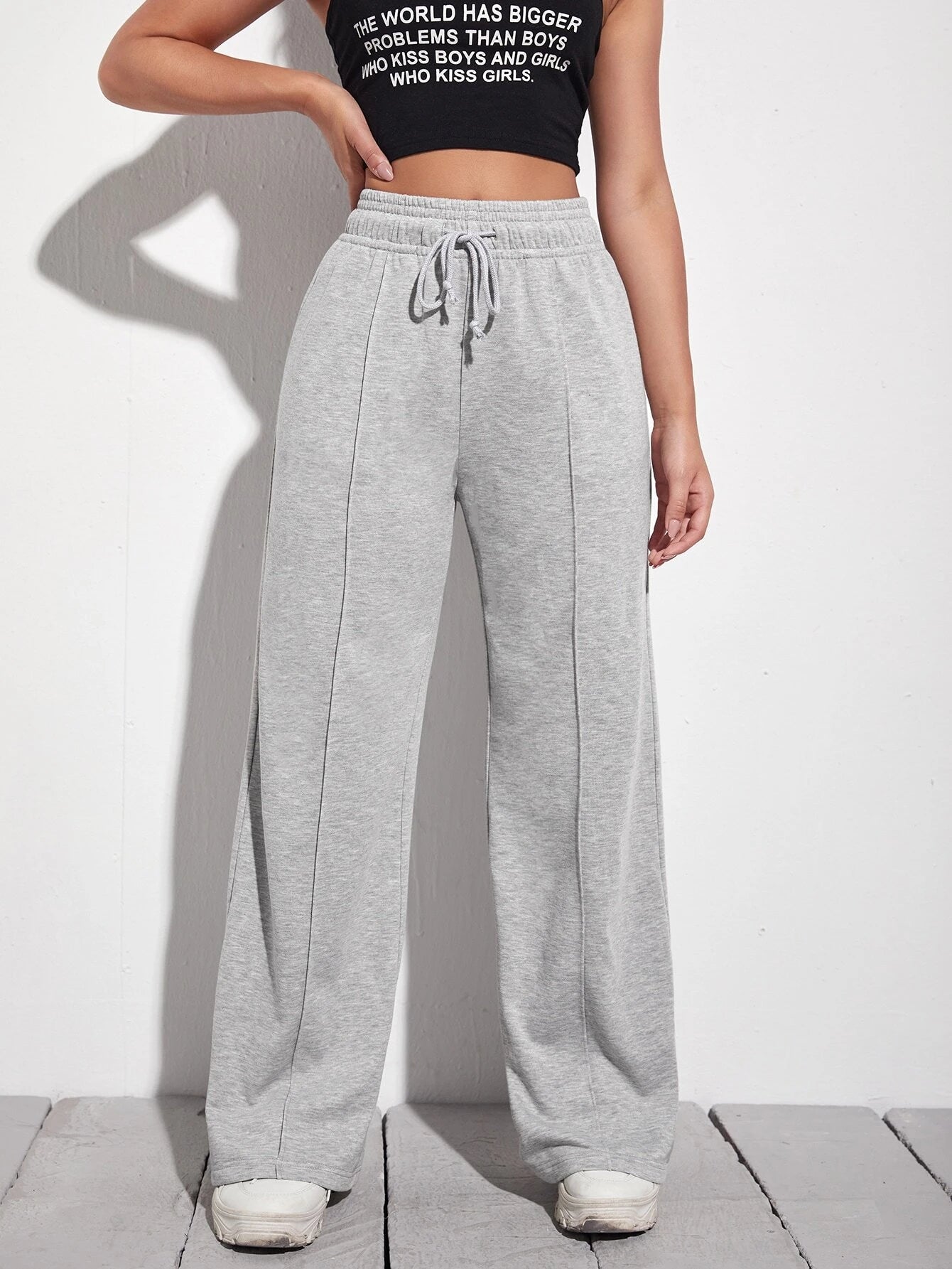 Grey Wide leg lower